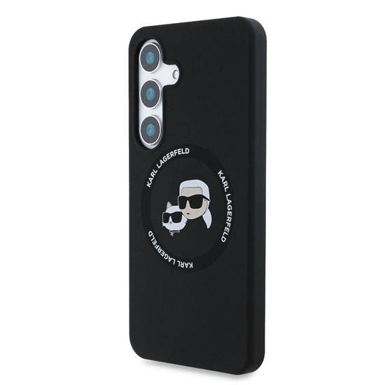Picture of Karl Lagerfeld Liquid Silicone K&CH Heads MagSafe Case for Samsung Galaxy S25+ / Black