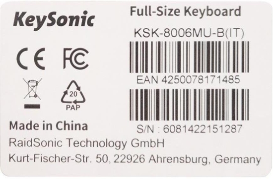 Picture of KeySonic 60814 Full-Size USB Tastatur