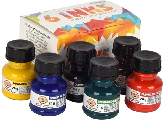 Изображение Koh I Noor Tusz krelarski zestaw 6 kolorów 20g