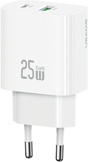 Picture of Ładowarka sieciowa 25W 1xUSB-A 1xUSB-A fast charging Biała 
