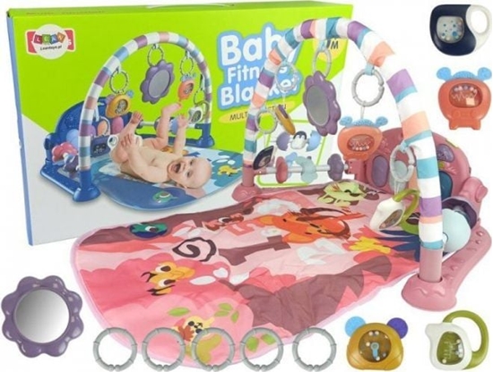 Picture of Lean Sport Mata Dla Niemowlaka Z Pianinkiem Grzechotki Gryzak Lusterko Dwik Róowa