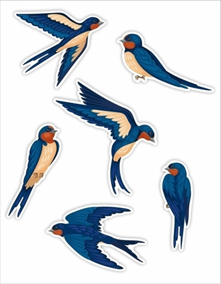 Picture of LearnHow Dekoracje okienne dwustronne - Jaskóki 01 6szt