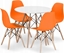 Picture of Leobert Zestaw stó okrgy TODI 80 biay + 4 krzesa OSAKA pomaraczowe