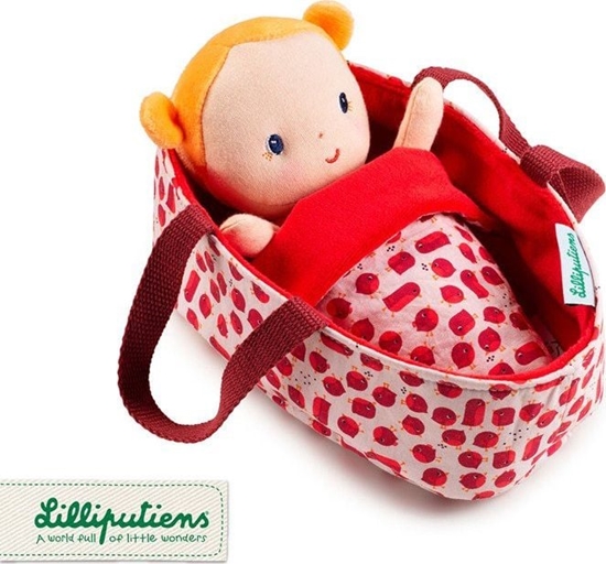 Изображение Lilliputiens Lalka dzidziu w koszyczku z ubrankiem i kocykiem Aghate 12m+