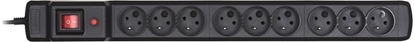 Picture of Listwa zasilajca Activejet Combo przeciwprzepiciowa 9 gniazd 1.5 m czarna
