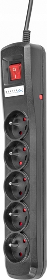 Picture of Listwa zasilajca Montis przeciwprzepiciowa 5 gniazd 2 m czarna (MT030-2)