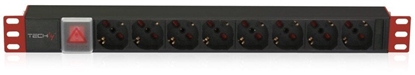 Picture of Listwa zasilajca Techly Listwa zasilajca 19" 1U, 8x Schuko/woski 45°, kabel 2m wtyk woski Typ L, wcznik