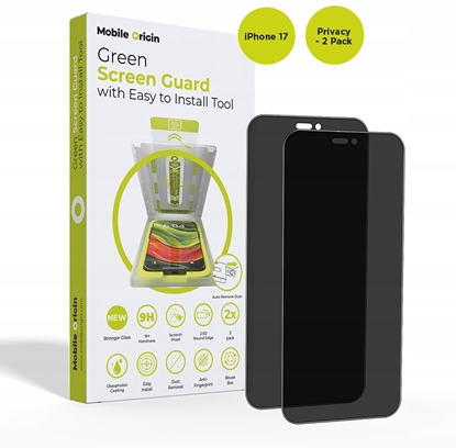 Изображение Mobile Origin Screen Guard Privacy with easy applicator, 2 pack - iPhone 17