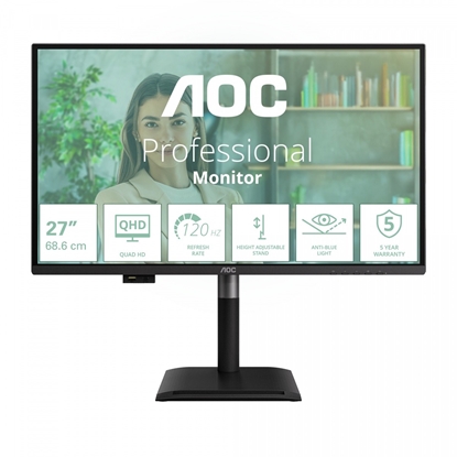 Изображение LCD Monitor|AOC|27 "|2560 x 1440 pixels|Wide Quad HD|Native aspect ratio 16:9|Flat|Q27P4U