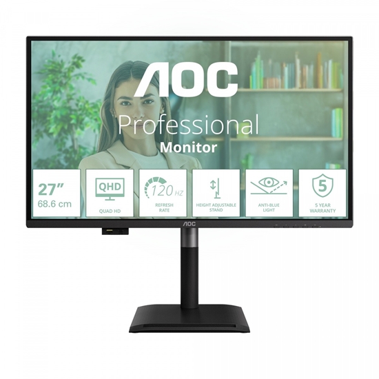 Picture of LCD Monitor|AOC|27 "|2560 x 1440 pixels|Wide Quad HD|Native aspect ratio 16:9|Flat|Q27P4U