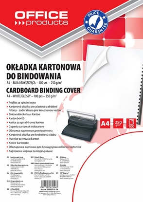 Attēls no Office Products OKADKI DO BINDOWANIA OFFICE PRODUCTS, KARTON, A4, 250GSM, BYSZCZCE, 100SZT., BIAE 20232515-14