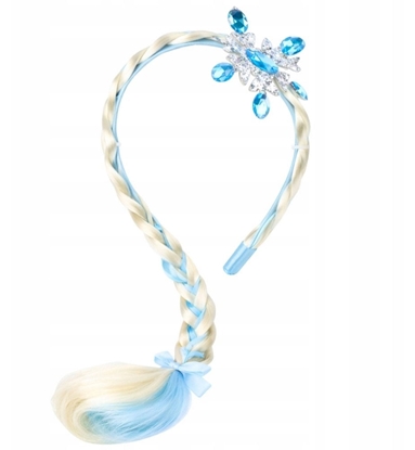 Picture of Opaska Z Dugim Warkoczem Niebieska Wstka Diamenty nieynka 50 cm