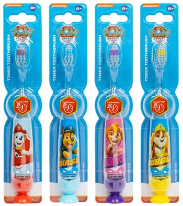 Attēls no Paw Patrol Flashing Toothbrush Set with Suction Cap Different Colors 4 pcs