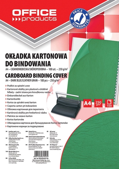 Picture of PBS Connect Okadka do bindowania A4 250g. skóropodobna zielona Office Products 100szt. (20232525-02)