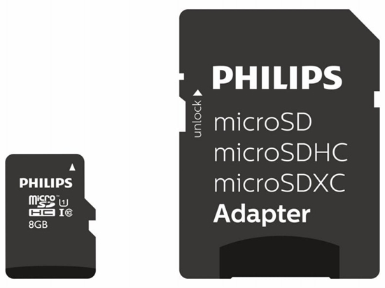 Изображение Philips 8GB MicroSDHC + Adapter
