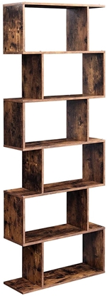 Изображение Rega na ksiki rustykalny brz 70x24x190 cm loft 6 póek