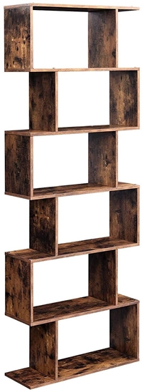 Picture of Rega na ksiki rustykalny brz 70x24x190 cm loft 6 póek