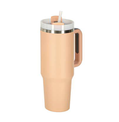 Attēls no RoGer Thermos Mug with Straw and Handle 1200ml Powder Pink