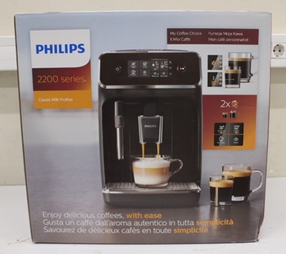Attēls no SALE OUT. Philips Coffee Maker | EP2220/10 | Pump pressure 15 bar | Built-in milk frother | Automatic | 1500 W | Black | DAMAGED PACKAGING