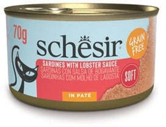 Picture of Schesir Cat Can Grill karma mokra, dla kota, pasta z sardynek w sosie homarowym, 70g, puszka