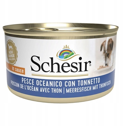 Attēls no Schesir Karma mokra, dla psa, ryby oceaniczne w sosie z tuczykiem, 85 g, puszka