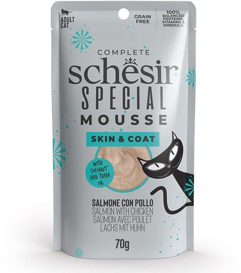 Picture of Schesir Special Mousse Skin&coat karma mokra dla kota, oso, 70 g, saszetka