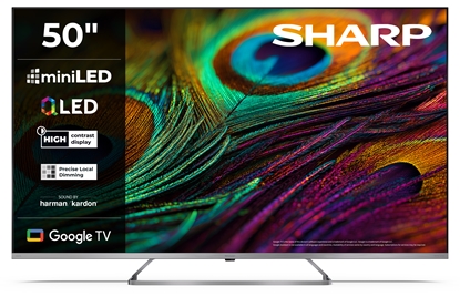 Picture of Sharp 4K QLED MiniLED TV | 50JP7265E | 50 | Smart TV | Google TV | UHD | Silver