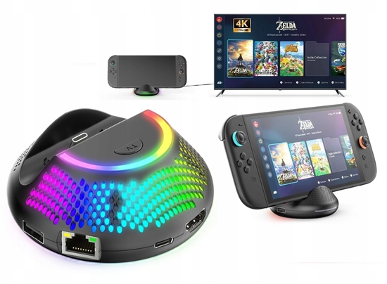 Picture of Stacja Dokujca Rgb Hdmi 4k Do Nintendo Switch 2 / Port Dock Tv + adowarka / Jys-ns2289