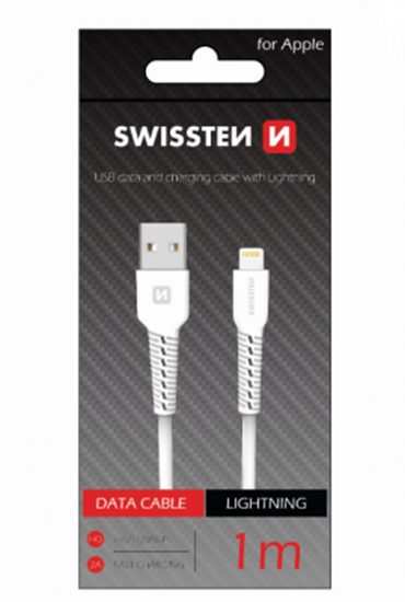 Picture of Swissten Basic Fast Charge 3A Lightning (MD818ZM/A) Datu un Uzlādes Kabelis 1m Balts