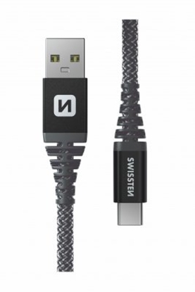 Изображение Swissten Kevlar Kabelis USB / USB-C / 1.5m / 60w