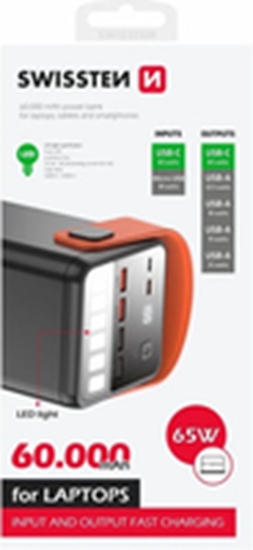 Picture of Swissten Power Line Power Bank Ārējas Uzlādes Baterija 60 000 mAh / 65W