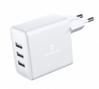 Изображение Swissten Smart IC Tīkla Lādētājs 3x USB 3А 15W