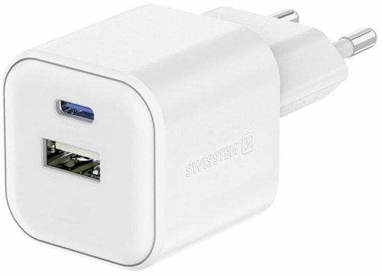 Изображение Swissten Tīkla Lādētājs GaN USB-C 35W PD / USB-A 27W QC
