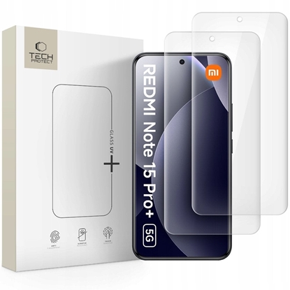 Изображение SZKO HARTOWANE TECH-PROTECT GLASS UV+ 2-PACK XIAOMI REDMI NOTE 15 PRO+ PLUS 5G CLEAR