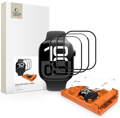 Изображение Tech-Protect SZKO HYBRYDOWE TECH-PROTECT EASY SET FLEX+ 3-PACK APPLE WATCH 4 / 5 / 6 / SE 1 / 2 / 3 (44MM) BLACK