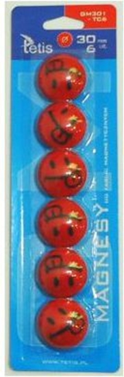Picture of Tetis Magnesy do tablic 30mm/6 czerwony (GM301-TC6)