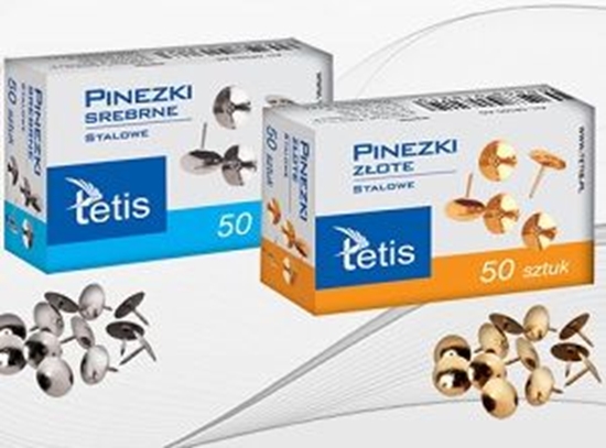 Изображение Tetis Pinezki srebrne, stalowe