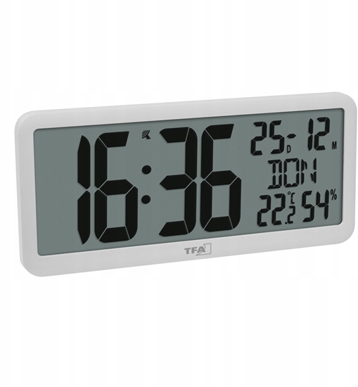 Изображение TFA 60.4525.02   weiß Digitale Funkuhr mit Raumklima