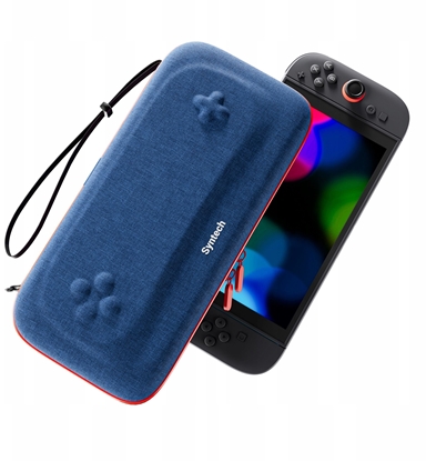 Attēls no Twardy Sztywny Pokrowiec Futera Etui Walizka Case Do Nintendo Switch 2 / G11 Niebieski Z Czerwonym Zamkiem