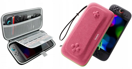 Picture of Twardy Sztywny Pokrowiec Futera Etui Walizka Case Do Nintendo Switch 2 / G11 Róowo- Zielony