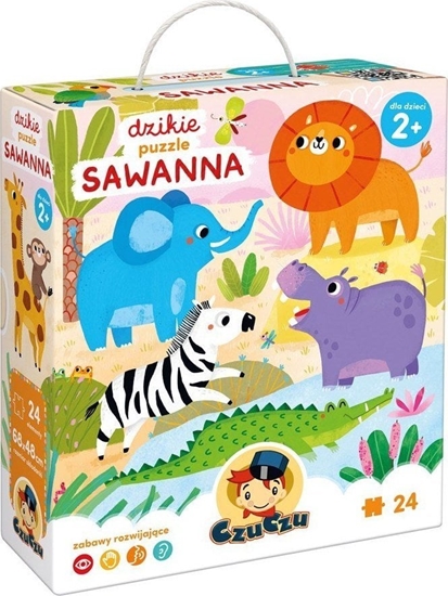 Изображение Układanka 24 elementy Dzikie puzzle Sawanna