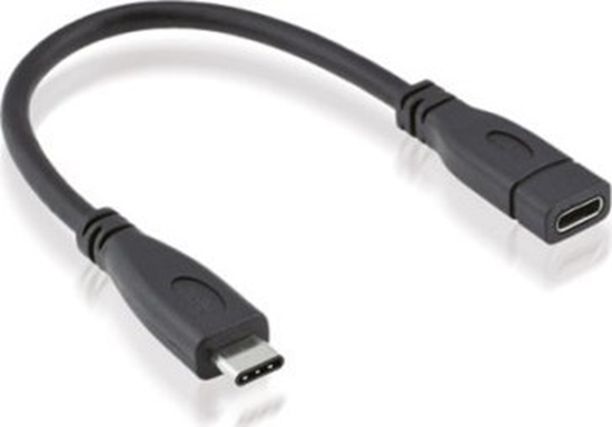 Picture of USB 3.2 kabelis TypeC,  M > F, 10 Gbit/s, 15cm, melns, Roline