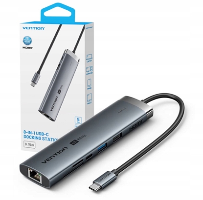 Attēls no Vention 8in1 USB-C 4K 60Hz 100W PD 0.15m