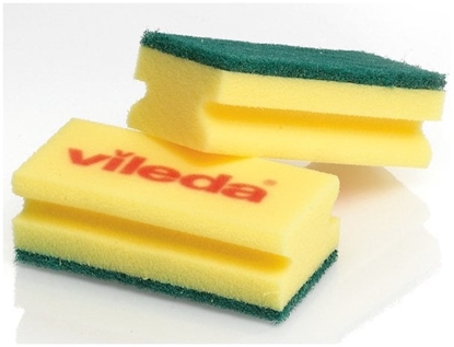 Picture of Vileda Scouring sponge, 15x7x5cm, green, PA/PE/PP, coarse scouring effect - (10 pcs.)