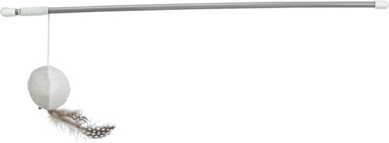 Picture of Wdka z pik i piórkami, zabawka, dla kota, plastik/plusz, 46 cm, z kocimitk