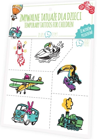 Изображение Zuzu Toys Zmywalne tatuae dla dzieci - Pojazdy - 145659