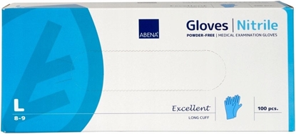 Picture of Abena Long examination glove ABENA Excellent L blue nitrile powder-free (100 pcs.)