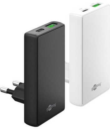 Изображение adowarka Goobay Podwójna szybka adowarka USB-C PD GaN 90° Flat (45 W) czarny