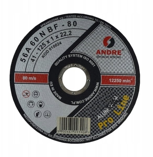 Picture of Andre TARCZA DO METALU 125 x 1,0mm ALUMINIUM PRO LINE 56A60RBF