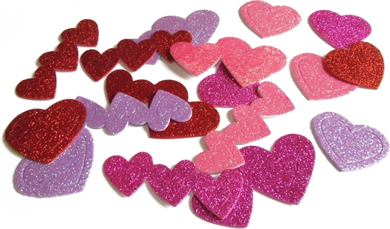 Изображение Arpex Naklejki piankowe serduszka brokatowe